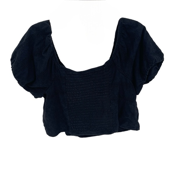 Torrid Women’s Plus Size 2 2X Black Eyelet Cotton Keyhole Off shoulder top - Picture 5 of 13